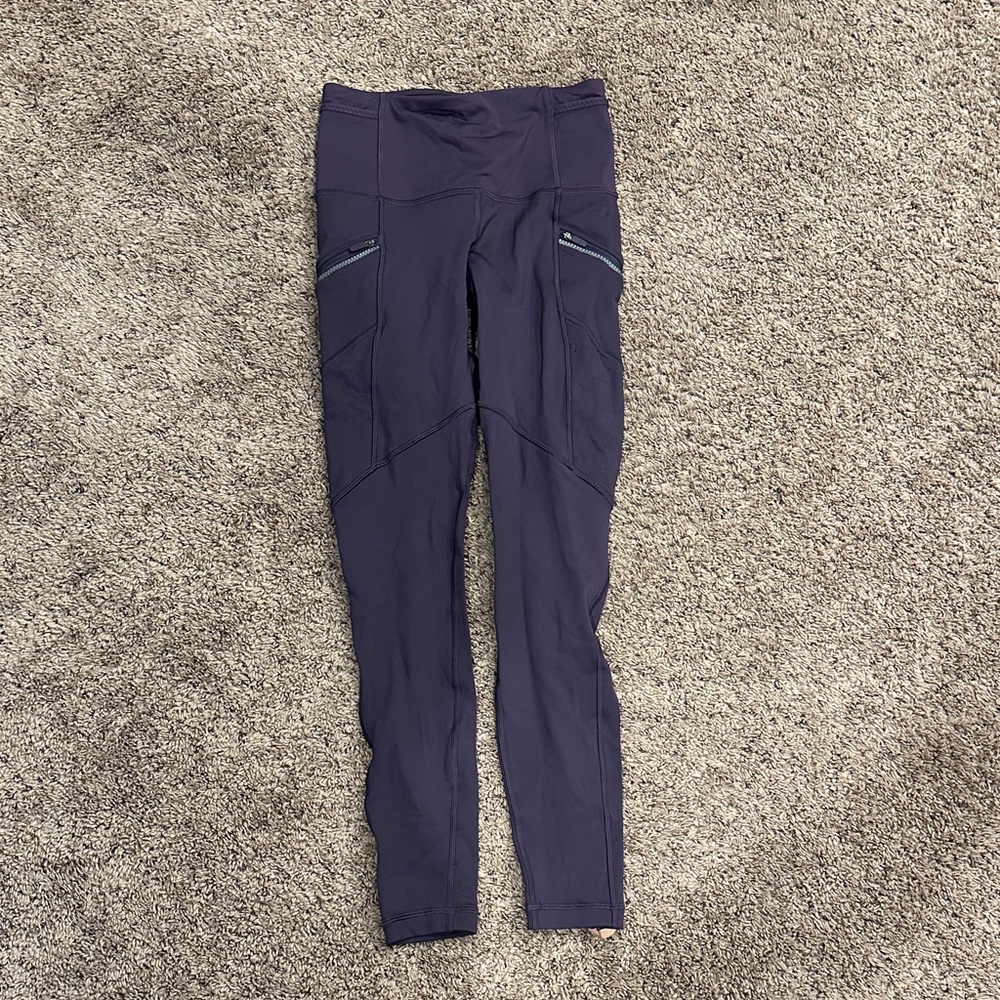 Lululemon Toasty tech Fleece Lined/thermal Leggings-DARK PURPLE